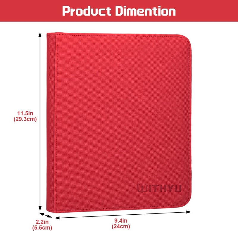 WITHYU Toploader Binder 4 Pocket, Trading Card Binder Top Loader PU Leather Album with 128 Pockets, Ringless Card Holder for Sports TCG MTG Collection (Burgundy) - Image 5